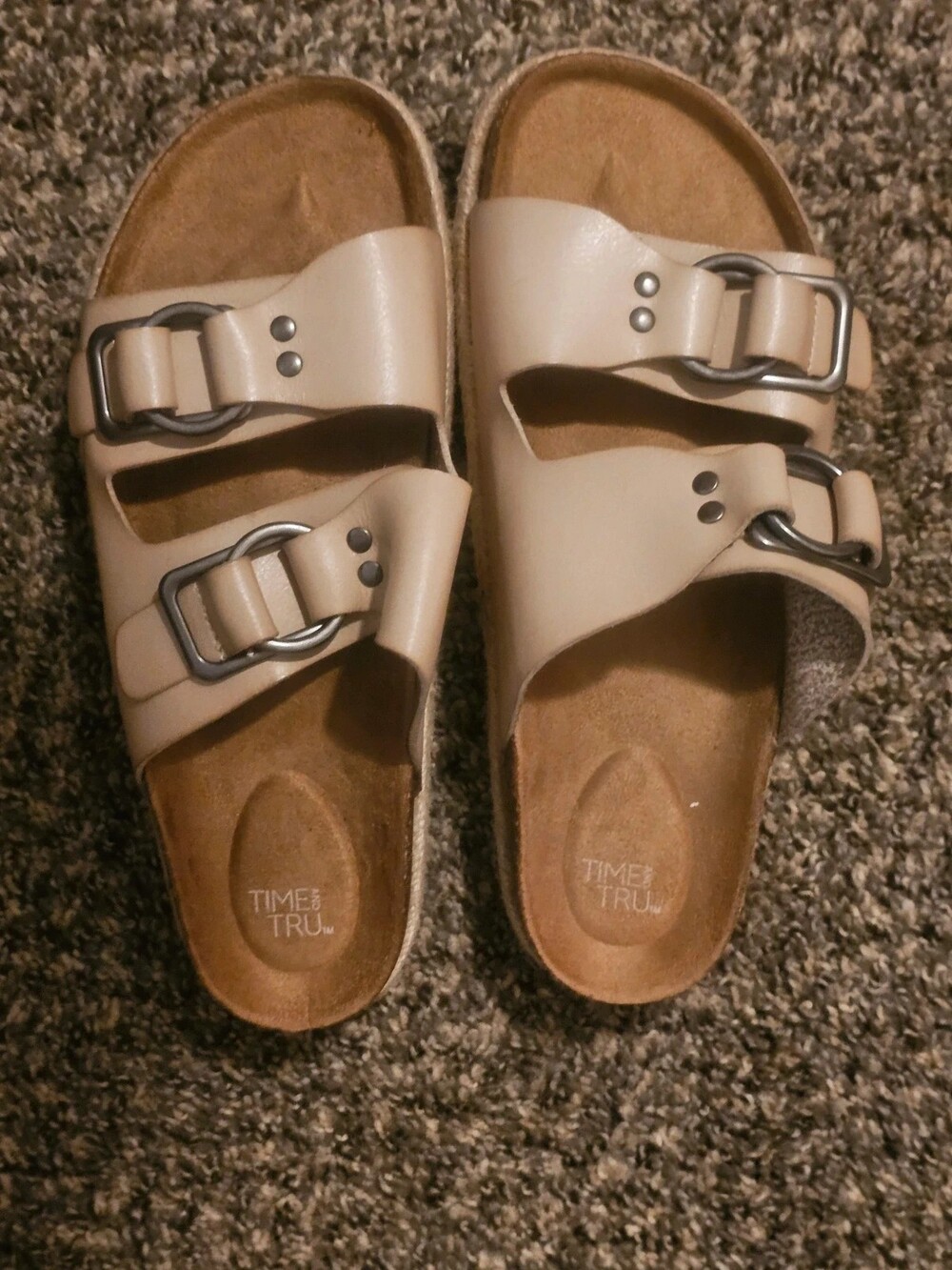Time and Tru Women's Footbed Slide Sandals